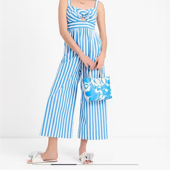Blue and White Summer Stripe Jumpsuit by Kate Spade New York Size Medium - Picture 6 of 8
